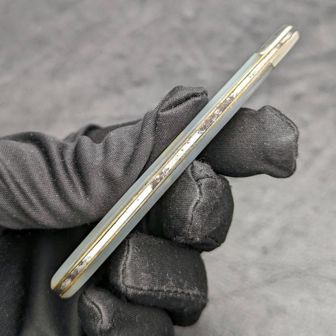 1927 British Antique White Pearl Shell Handle Pure Silver Blade Folding Pen Knife